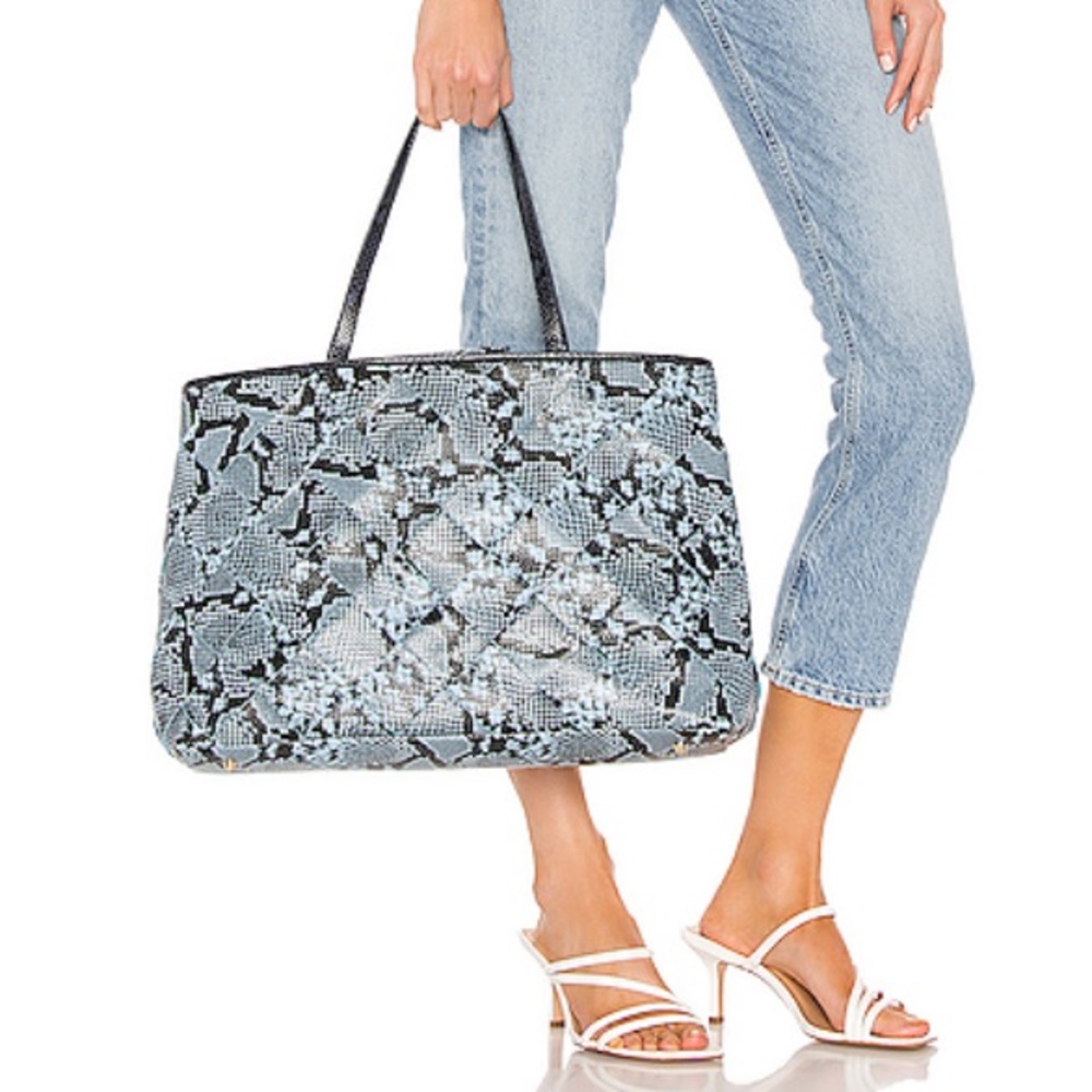 BRAND NEW Revolve LPA Tote Bag Purse Blue Snake